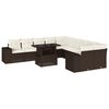 vidaXL 11-delige Loungeset met kussens poly rattan bruin