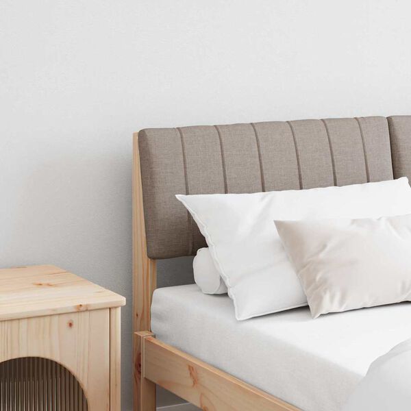 vidaXL Gestoffeerd hoofdbord Taupe 140 cm Massief grenenhout