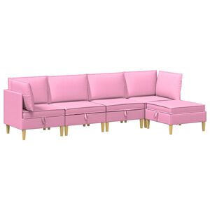 vidaXL Modulaire Sofa Set met Opslag 5 st Roze Stof
