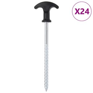 vidaXL Tentharingen 24 st &Oslash;7 mm 17 cm gegalvaniseerd staal