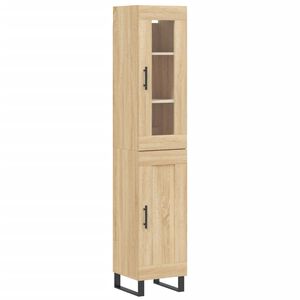 vidaXL Hoge kast 34,5x34x180 cm bewerkt hout sonoma eikenkleurig