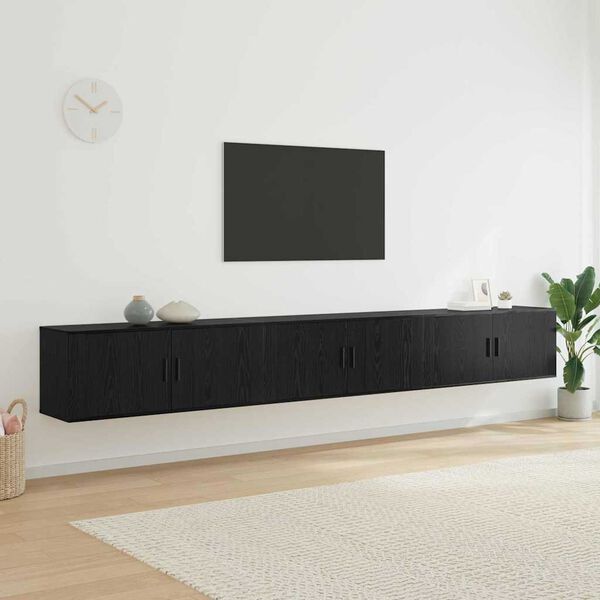 vidaXL Wandtv-kast Set 3 pcs Zwart Eiken 100 x 34,5 x 40 cm