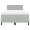 vidaXL LED Box Spring Bed met matras Lichtgrijs 120 x 190 cm Fluweel