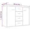 vidaXL Dressoir 88x30x65 cm bewerkt hout grijs sonoma eikenkleurig