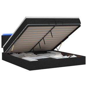 vidaXL Ottoman Bed met Matrassen en LED Zwart 200 x 200 cm Stof