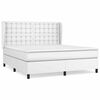 vidaXL Boxspring met matras kunstleer wit 160x200 cm