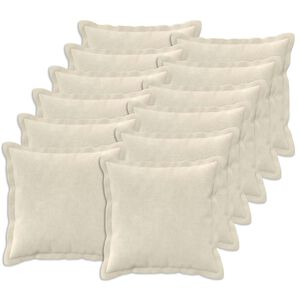 vidaXL Kussensloop 12 st HOUTEN Cr&egrave;mekleurig 40 x 40 cm