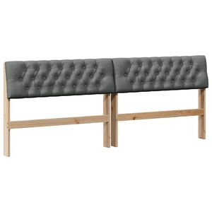 vidaXL Gestoffeerd hoofdbord Donkergrijs 200 cm Massief grenenhout