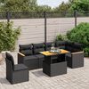 vidaXL 7-delige Loungeset met kussens poly rattan zwart