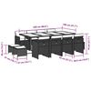 vidaXL 13-delige Tuinset met kussens poly rattan zwart