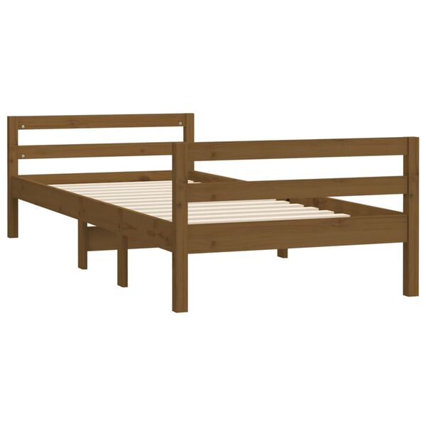 vidaXL Bedframe massief grenenhout honingbruin 90x200 cm