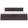 vidaXL Ottoman bed met matras 200x200 cm stof donkerbruin