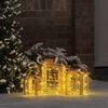 vidaXL Cadeau Doos met 60 LED 3 pcs Warmwit 20 x 20 x 20 cm PET