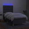 vidaXL Boxspring met matras en LED stof donkergrijs 80x200 cm