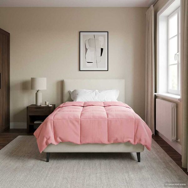 vidaXL Vol jaar dekbed Gekwilt Roze 140 x 220 cm Microfiber