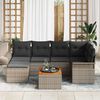 vidaXL Tuin Sofa Set met kussen met opslag 7 pcs Grijs