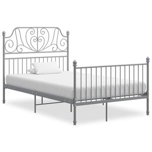 vidaXL Bedframe metaal grijs 120x200 cm