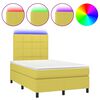 vidaXL Boxspring met matras en LED stof groen 120x200 cm