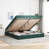 vidaXL Bedframe met matras met matras 2 pcs Groen Fluweel