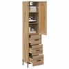 vidaXL Highboard Artisan Eiken 34,5 x 34 x 180 cm Bewerkt hout