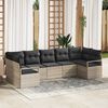 vidaXL Tuin Sofa Set 7 pcs Lichtgrijs Poly riet