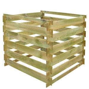 vidaXL Compostbak gelat vierkant 0,54 m&sup3; hout