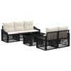 vidaXL Tuinbankenset 6 st Zwart en Cream Wit poly rattan