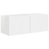 vidaXL Tv-meubelset Wandgemonteerd 3 pcs Hoogglans wit Bewerkt hout