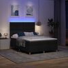 vidaXL LED Box Spring Bed met matras Zwart 160 x 200 cm Stof