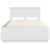 vidaXL Bedframe met hoofdeinde Wit 135 x 190 cm Bewerkt hout