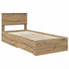 vidaXL Bedframe met hoofdeinde Artisan Eiken 90 x 190 cm Bewerkt hout