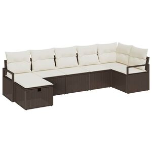 vidaXL Bankstel met kussen 4 pcs poly rattan