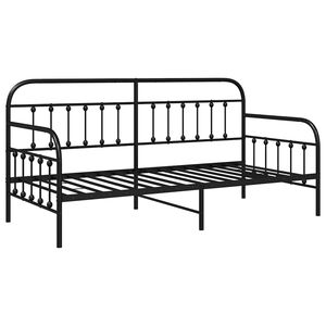 vidaXL Bedframe voor een daybed Zwart 90 x 200 cm Gepoedercoat staal