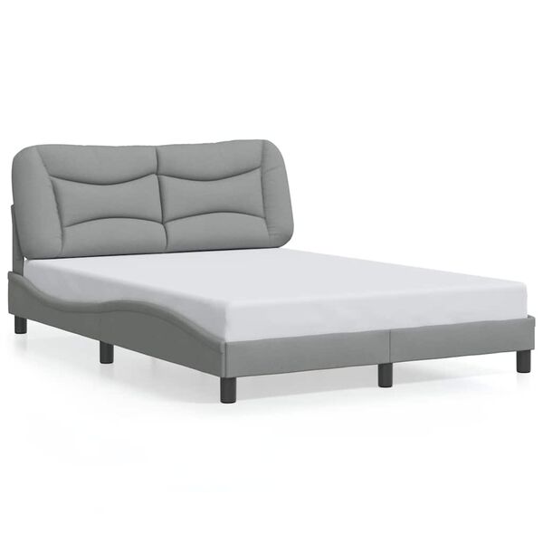 vidaXL Bedframe zonder matras "Hvar" stof lichtgrijs 140x200 cm