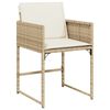 vidaXL 7-delige Tuinset met kussens poly rattan beige