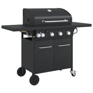 vidaXL Gasbarbecue met 5 branders gepoedercoat staal zwart