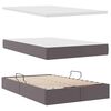 vidaXL Opbergbed met LED met matras Grijs 120 x 190 cm Nep Leer