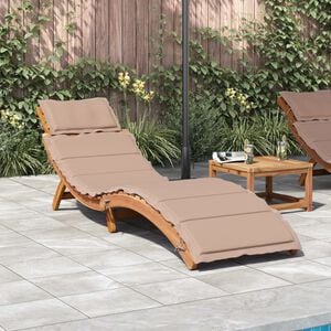 vidaXL | Ligbed | met kussen taupe 55 x 184 x 64cm Massief Acaciahout