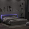 vidaXL Bedframe met hoofdeinde en LED-licht grijs sonoma 180x200 cm