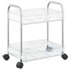 vidaXL Opbergtrolley 2-laags 37x28x43,5 cm acryl transparant