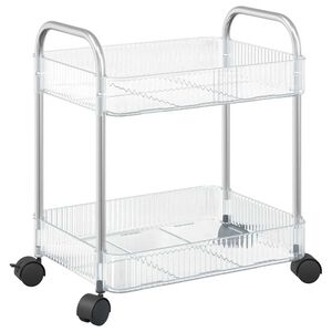 vidaXL Opbergtrolley 2-laags 37x28x43,5 cm acryl transparant