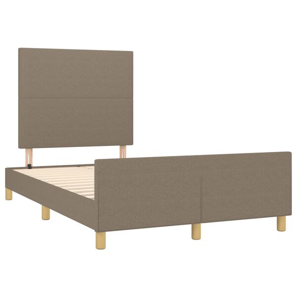 vidaXL Bedframe zonder matras 120x190 cm stof taupe