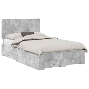 vidaXL Bedframe met hoofdeinde Beton Grijs 120 x 200 cm Bewerkt hout