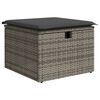 vidaXL Bankstel met kussen met opslag 6 pcs Grijs poly rattan
