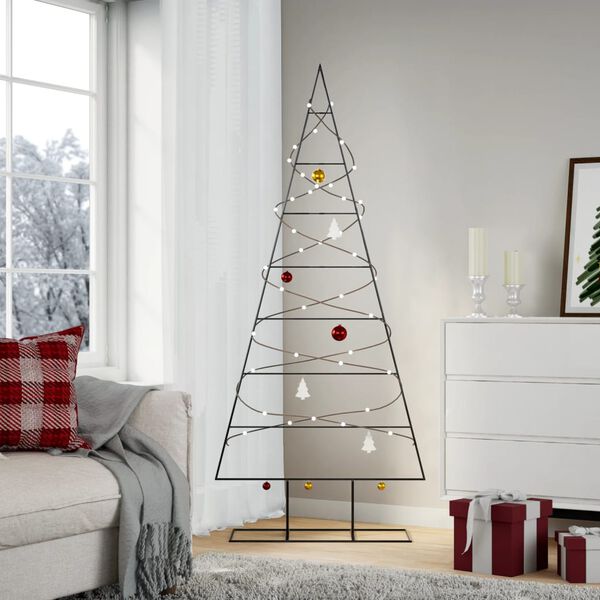 vidaXL Kerstdecoratie kerstboom 180 cm metaal zwart