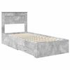 vidaXL Bedframe met hoofdeinde Beton Grijs 100 x 200 cm Bewerkt hout