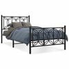 vidaXL Bedframe met hoofd- en voeteneinde metaal zwart 100x200 cm