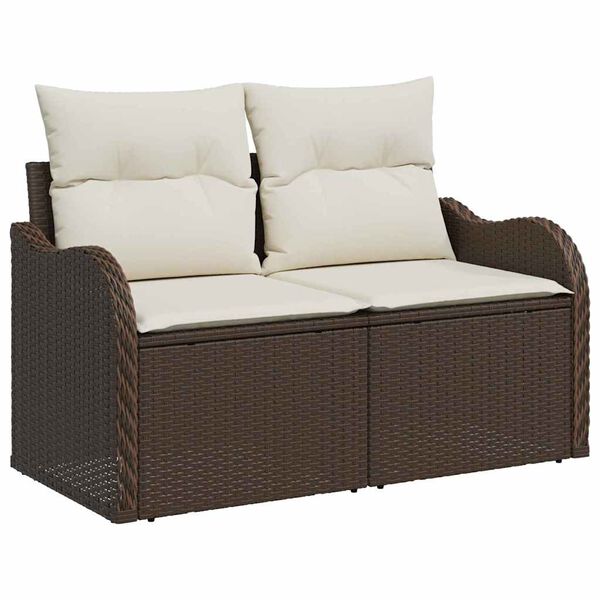 vidaXL Tuin Sofa Set met kussen 6 pcs Bruin poly rattan