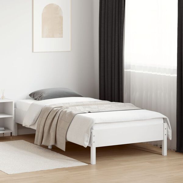 vidaXL Bedframe zonder matras massief grenenhout wit 90x200 cm