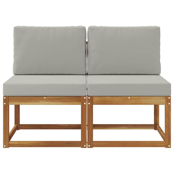 vidaXL 2 Stuk Buiten Midden Sofa Massief Acaciahout Naturel
